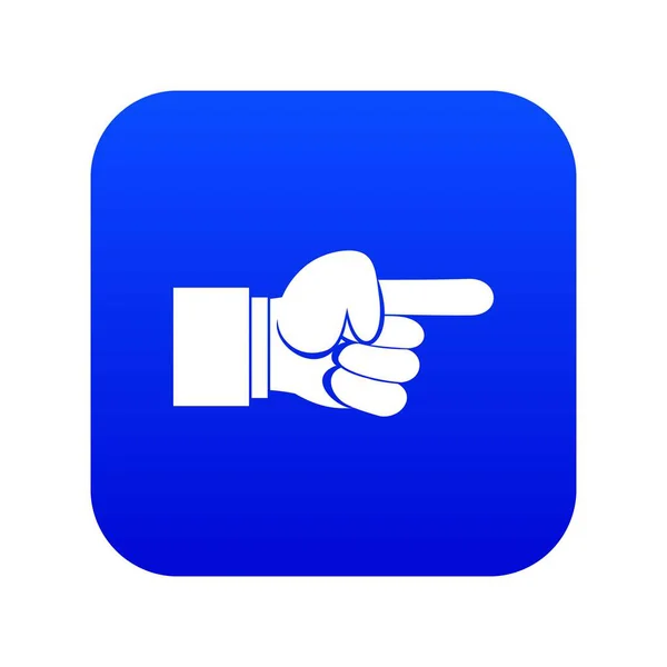 Apontando ícone gesto mão digital azul — Vetor de Stock