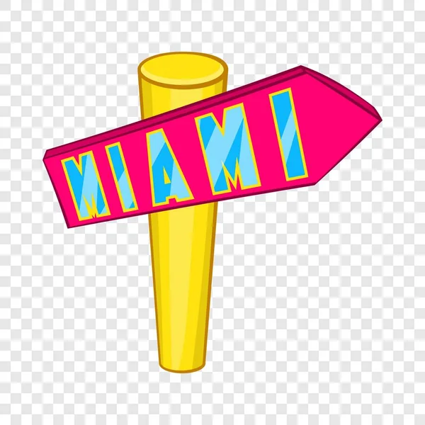 Rozcestník Miami ikona, kreslený styl — Stockový vektor