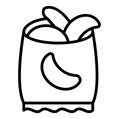 Cips çanta simgesi, anahat stili