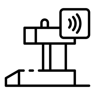 Kasiyer nfc ödeme simgesi, anahat stili