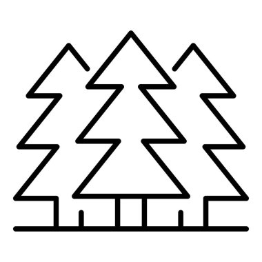 Köknar ağacı orman simgesi, anahat stili