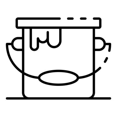 Boya kovası simgesi, anahat stili