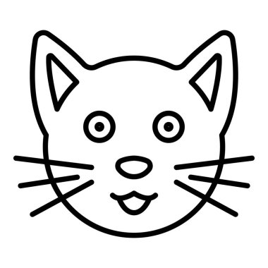 Şirin kedi yüz simgesi, anahat stili