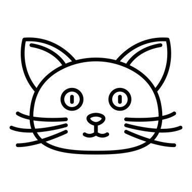 Anasayfa kedi yüz simgesi, anahat stili
