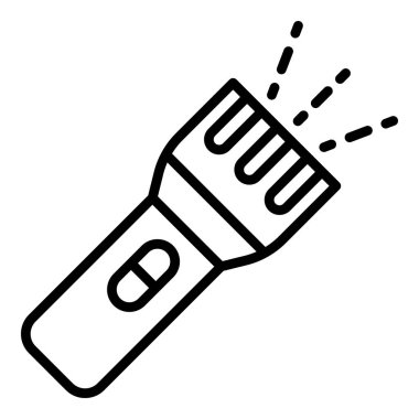 Plastik el feneri simgesi, anahat stili