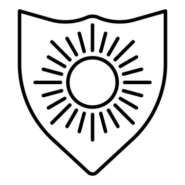 Kalkan kutsal kişilerin resmi, anahat stili korumak