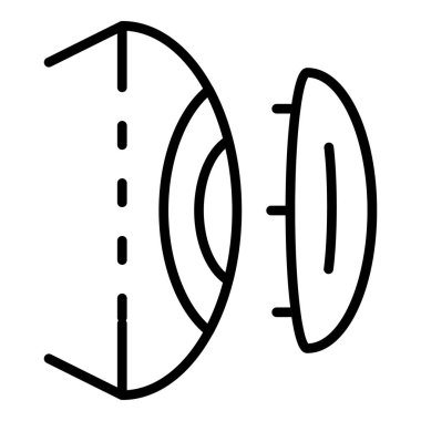 Göz modern Kontakt lens simgesini, anahat stili