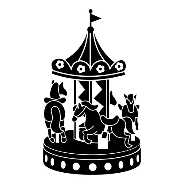 Ikone des Pferdekarussells, einfacher Stil — Stockvektor