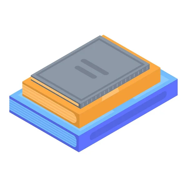 Stack of book icon, isometric style — Stock Vector