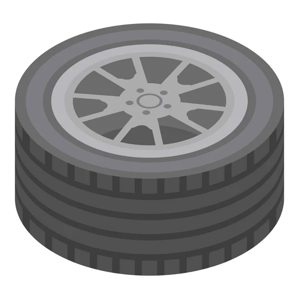 Ícone de roda de carro, estilo isométrico — Vetor de Stock
