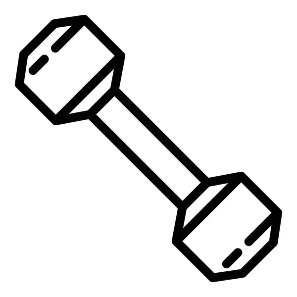 Fitness dumbell icon, outline style — Stock Vector