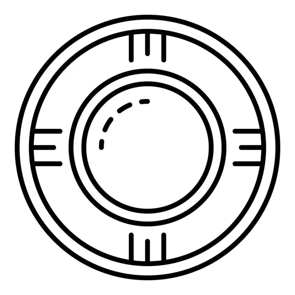 Icono de piscina redonda, estilo de esquema — Vector de stock