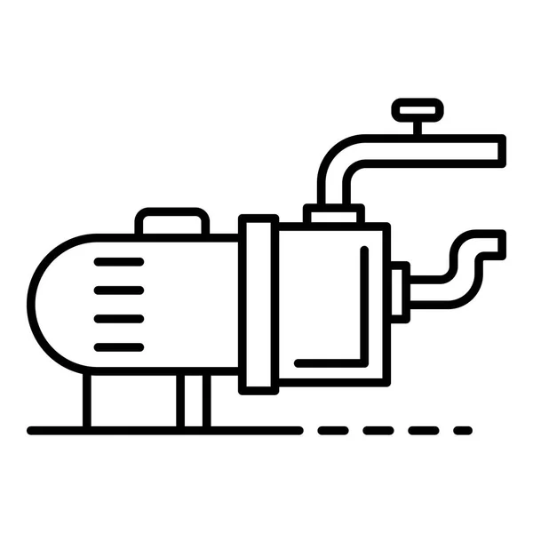 Icône de pompe de moteur de piscine, style contour — Image vectorielle