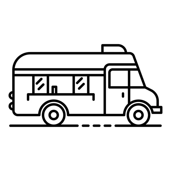 Піктограма вантажівки швидкого харчування, стиль контуру — стоковий вектор
