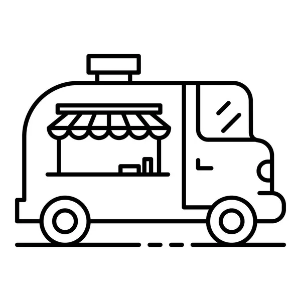 Streetfood-Fahrzeug-Ikone, Outline-Stil — Stockvektor