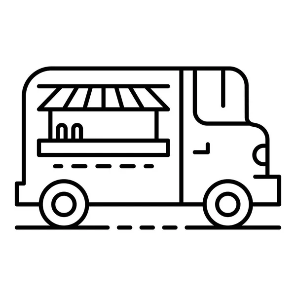Icono de camión de la ciudad de maíz, estilo de esquema — Vector de stock