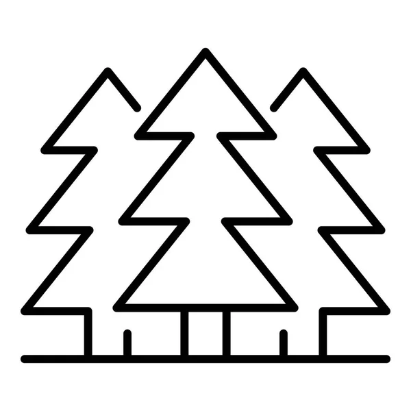 Fenyő fa erdei ikon, vázlat stílusában — Stock Vector