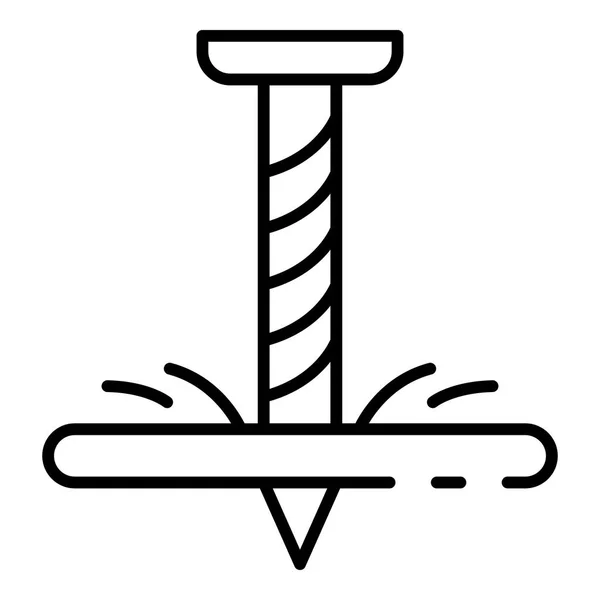 Самозакручивающийся значок винта, стиль контура — стоковый вектор