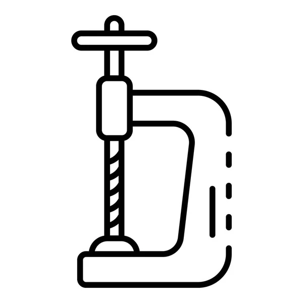 Metalen klem pictogram, Kaderstijl — Stockvector