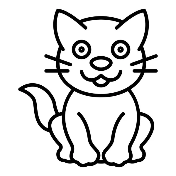 快乐猫图标, 轮廓样式 — 图库矢量图片