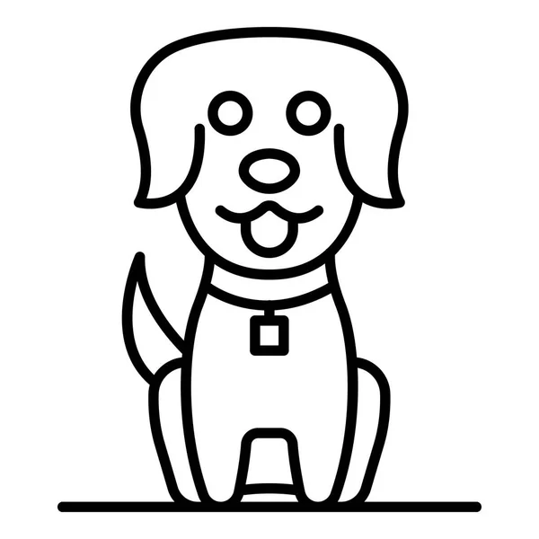 Lindo icono de perro, estilo de esquema — Vector de stock