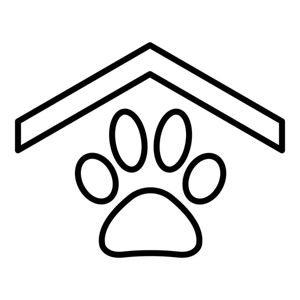 Icône de maison de toit pour animaux, style contour — Image vectorielle