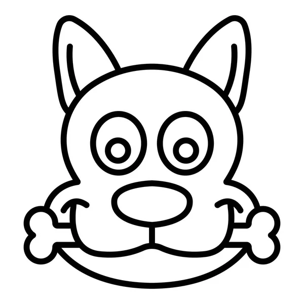 Pies kość złowionych ikona, styl konturu — Wektor stockowy