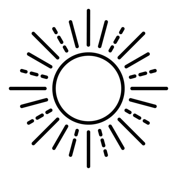 Icono del sol de verano, estilo de esquema — Vector de stock