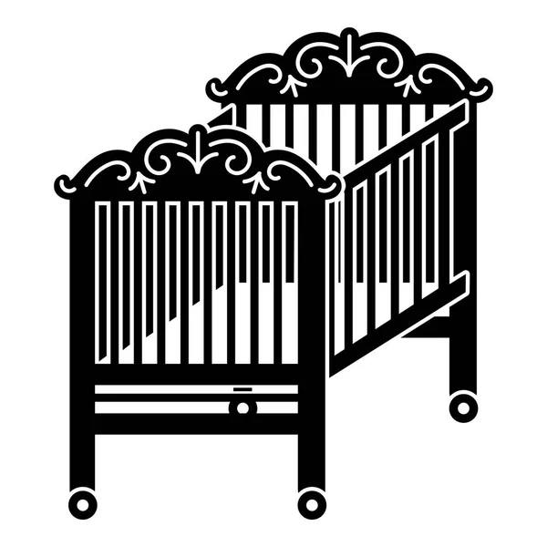Wood crib icon, simple style — Stock Vector