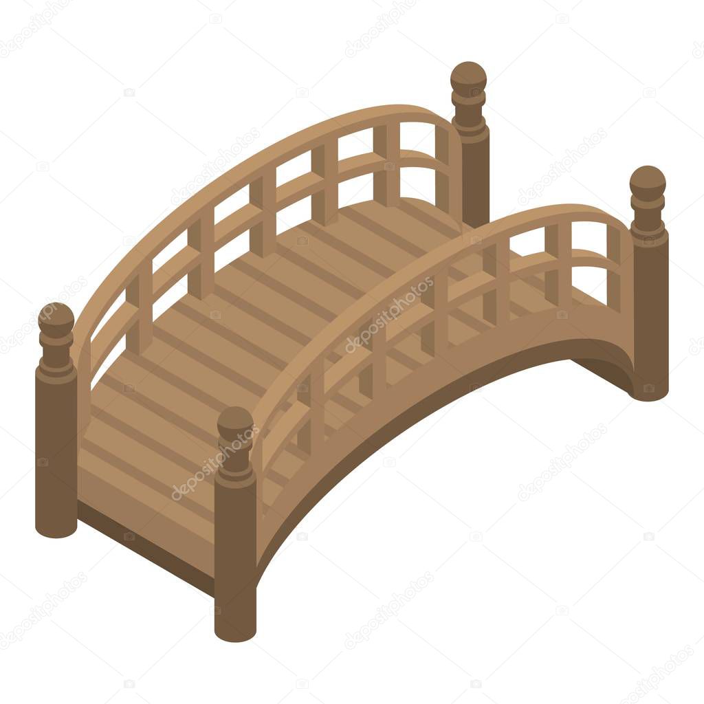 Park bridge icon, isometric style