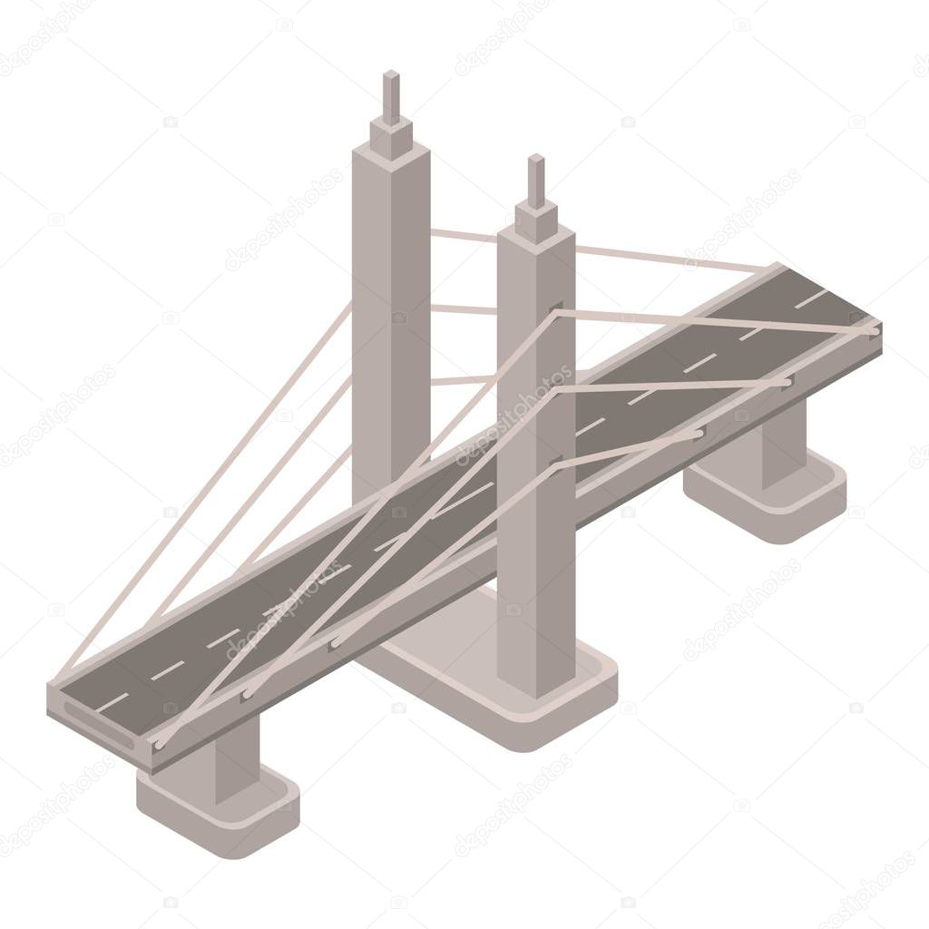 Metal wire bridge icon, isometric style