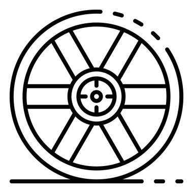 Araba disk tekerlek simgesi, anahat stili