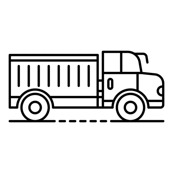 Boerderij vrachtwagen pictogram, Kaderstijl — Stockvector