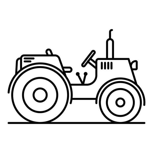 Farm tractor icon, outline style