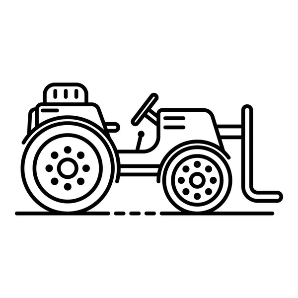 Granja ascensor tractor icono, esquema de estilo — Vector de stock