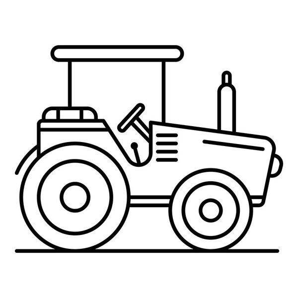 Modern tractor icon, outline style