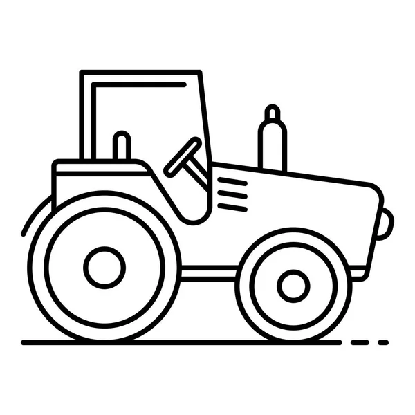 Campo icono del tractor, estilo de contorno — Archivo Imágenes Vectoriales