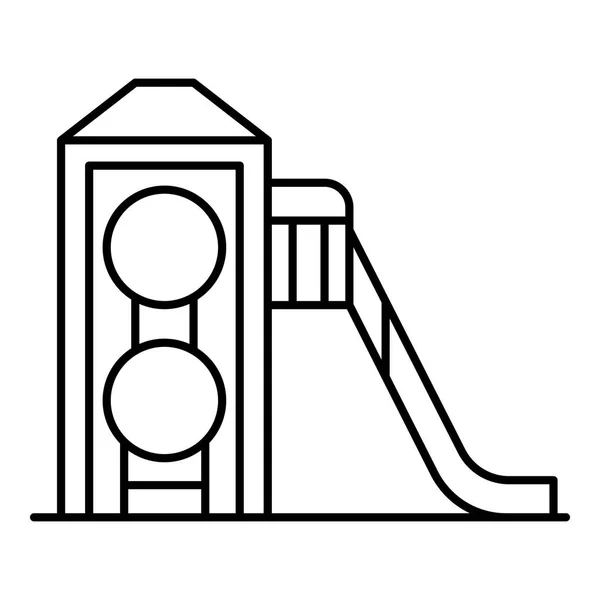 Деревянный ребенок слайд значок, стиль очертаний — стоковый вектор