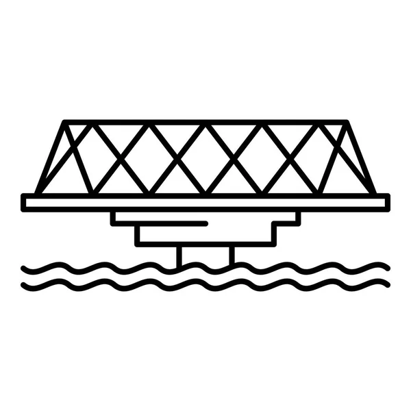 Metal bridge simgesini, anahat stili — Stok Vektör