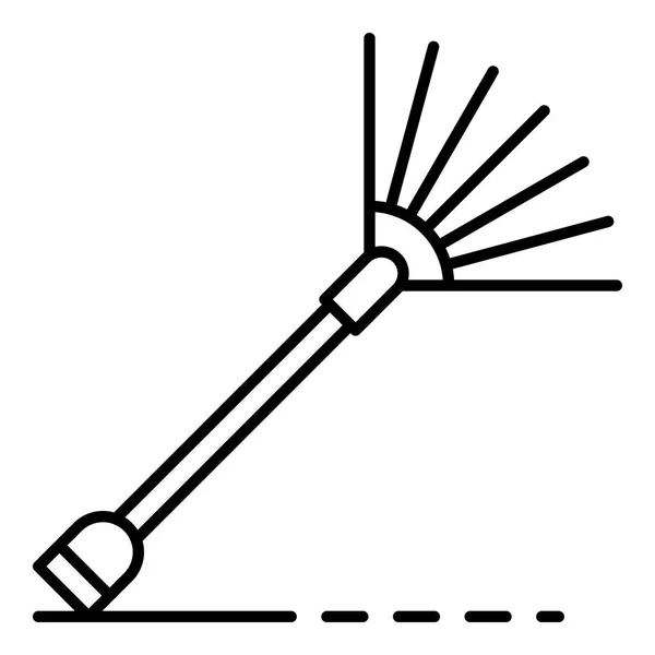 Значок с граблями, стиль контура — стоковый вектор