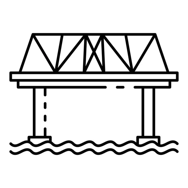 Ikona mostu kolejowego, styl konturu — Wektor stockowy