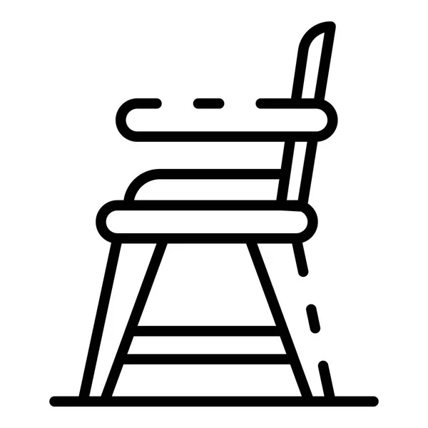 Icono de silla de comida para bebés, estilo de esquema — Vector de stock
