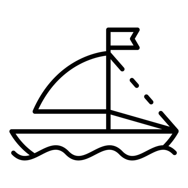 Toy ship icon, outline style — Stock Vector