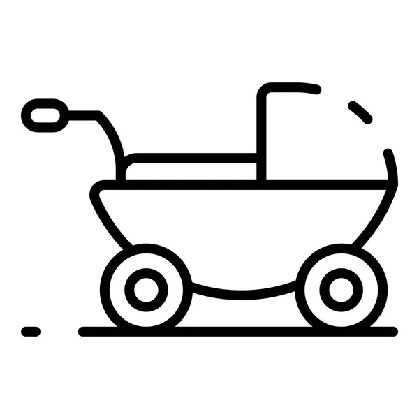 Symbol für Kinderwagen, Umrissstil — Stockvektor