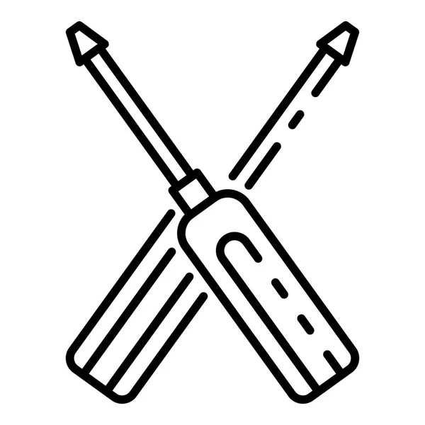 Schraubenzieher-Symbol, Umrissstil — Stockvektor