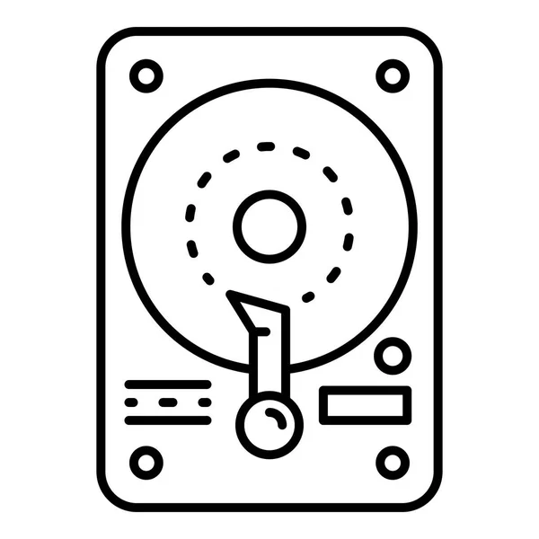 Hard disk icon, outline style — Stock Vector