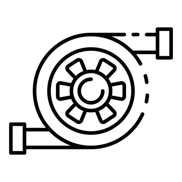 Icono de turbina de coche, estilo de contorno — Vector de stock