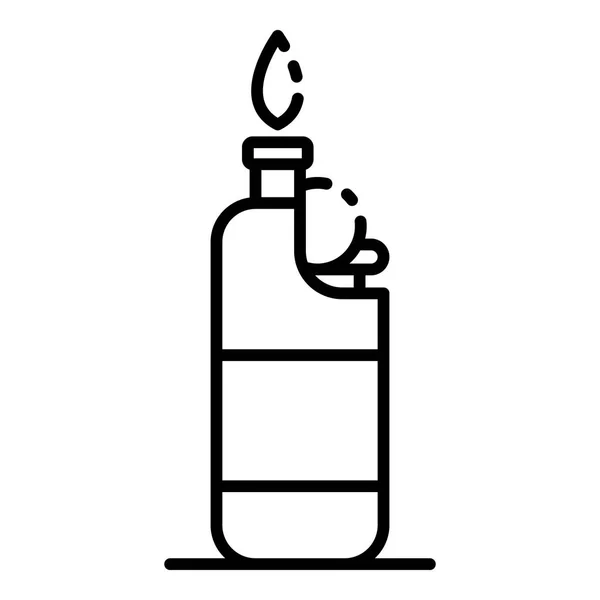 Kunststof sigarettenaansteker pictogram, Kaderstijl — Stockvector