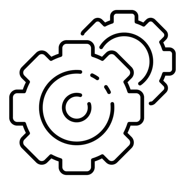 Kogge wiel versnelling pictogram, Kaderstijl — Stockvector