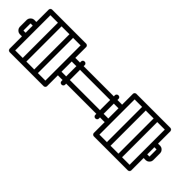 Metalen dumbell icoon, outline stijl — Stockvector